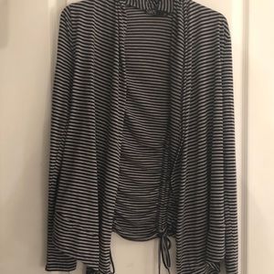 💥 2/$25💥 Striped Cardigan, lace up back